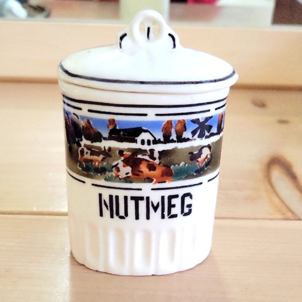 Vintage Nutmeg Ceramic Spice Jar
